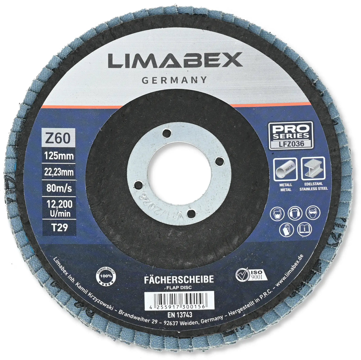 Fächerscheiben 125 mm Z60 Metall Stahl Edelstahl INOX Lamellenscheiben