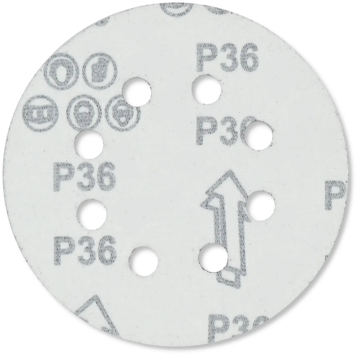 Exzenter-Schleifscheiben 125 mm P36 Klett mit 8 Loch Holz Metall Stahl