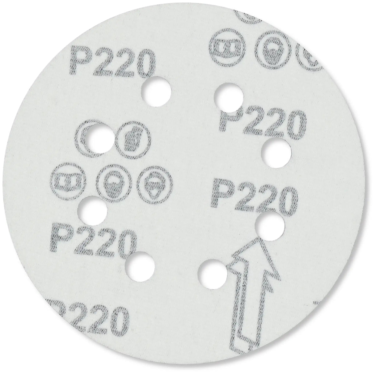 Exzenter-Schleifscheiben 125 mm P220 Klett mit 8 Loch Holz Metall Stahl