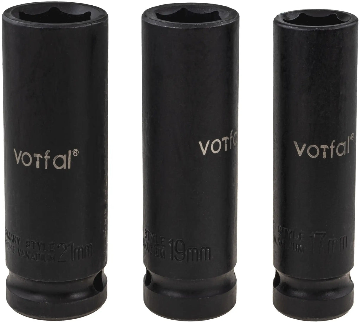Impact wrench nuts 1/2 inch set 17 / 18 / 21 mm, 3-piece power socket wrench nuts