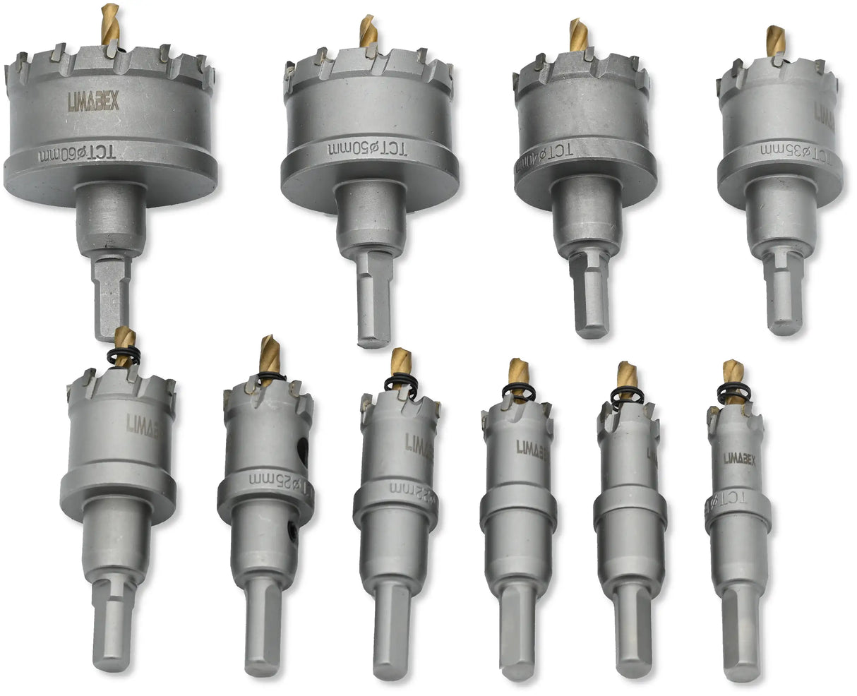 TCT Kreisschneider Satz 10-tlg. 16–60 mm Hartmetall Lochsägen Metall PRO