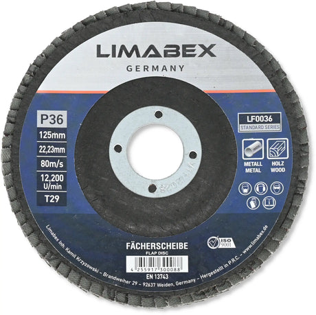 Fächerscheiben 125 mm für Metall, Stahl und Holz