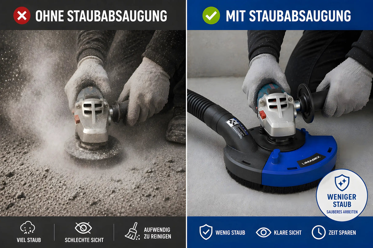 Absaugahube ohne und mit