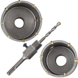 Bohrkrone 65 + 80 mm Dosenbohrer Set SDS PLUS Ziegel Marmor Beton Lochsäge Satz