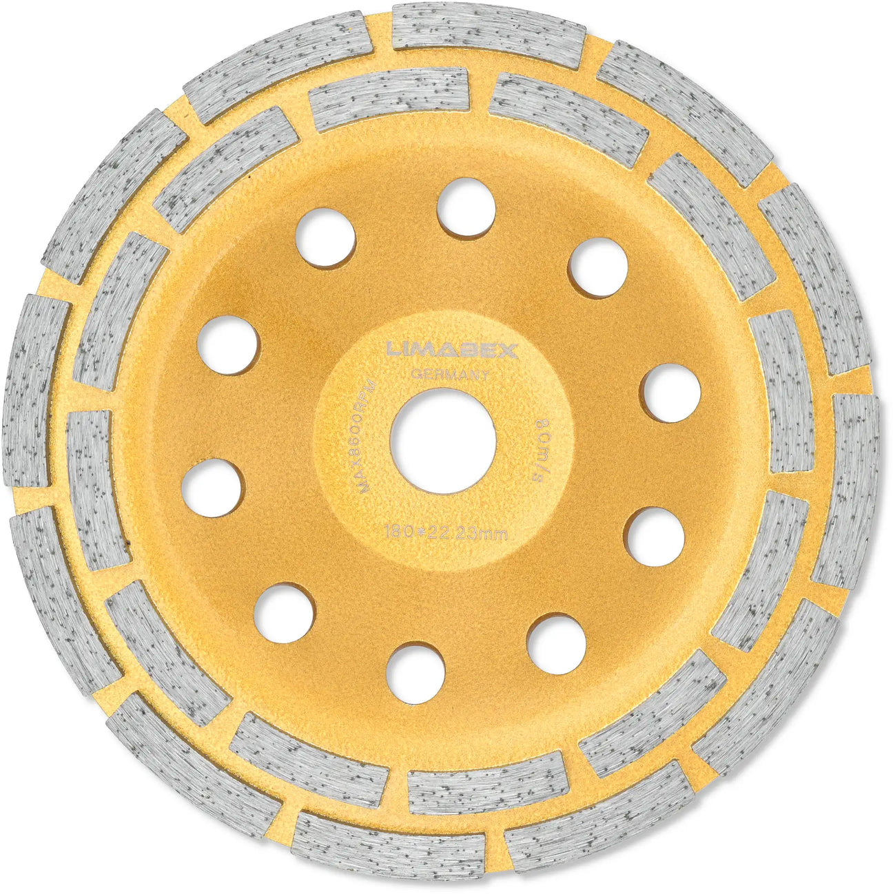 Diamantschleiftopf 180 mm doppelreihig Topfscheibe Beton Estrich Stein