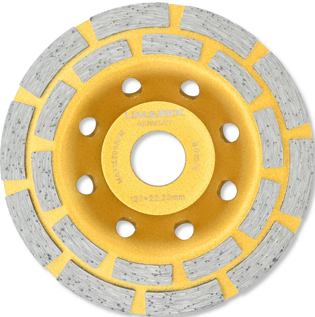 Diamantschleiftopf 125 mm doppelreihig Topfscheibe Beton Estrich Stein