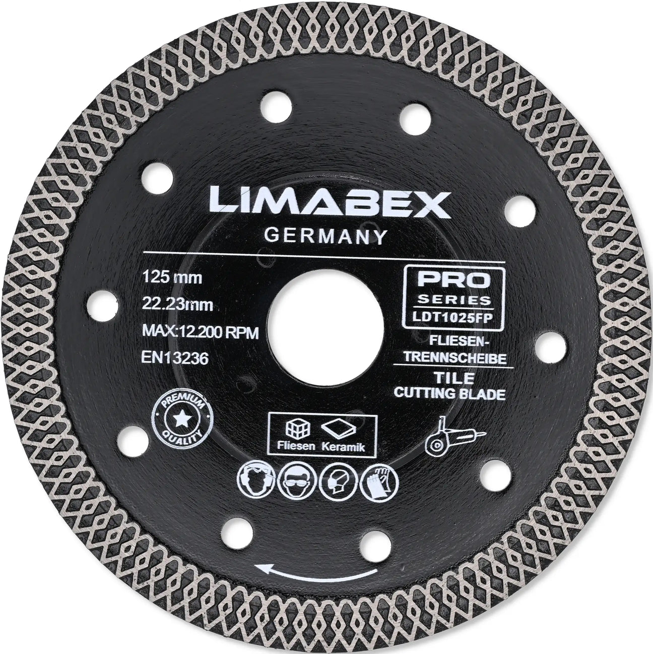 Diamanttrennscheibe 125 mm Keramik Fliesen Diamantscheibe PRO Series
