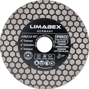 Diamant-Trennscheibe 125 mm Trennen Schleifen Anfasen Jolly Cut 45 Granit Keramik Fliesen PRO Series