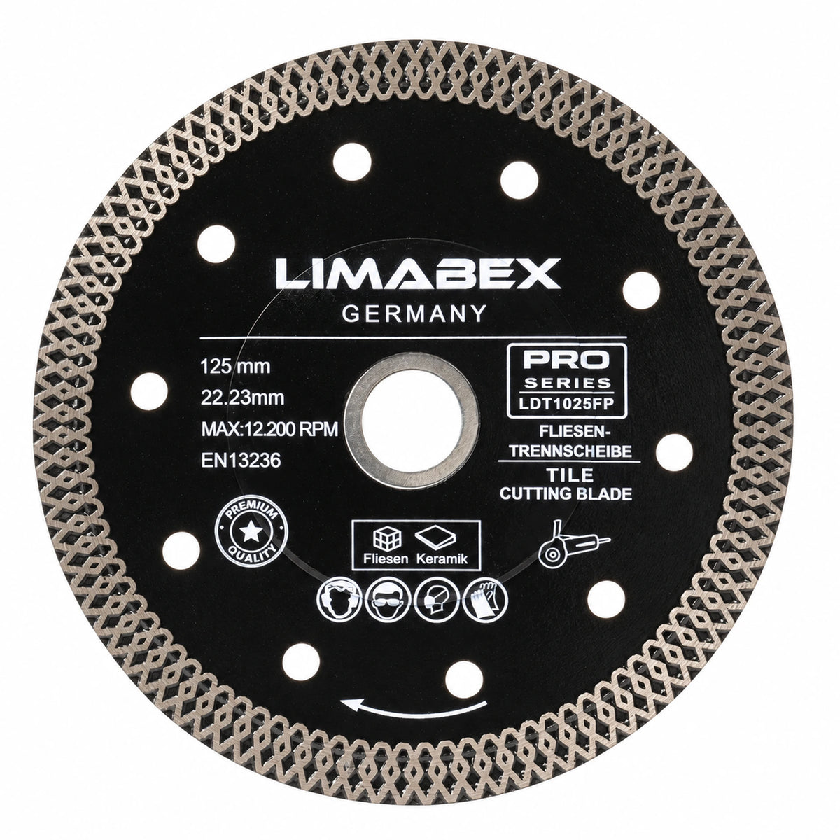 Diamanttrennscheibe 125 mm Feinsteinzeug  Fliesen Premium Mesh