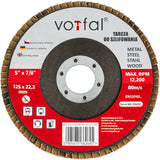 Ceramic fan discs 125 mm P40 Metal louvre discs Steel Stainless steel