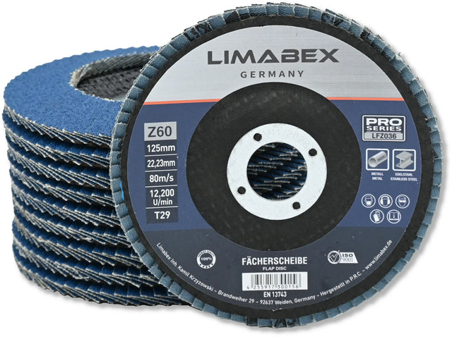 LIMABEX Fächerscheibe Z60 Metall Stahl Edelstahl – PRO Series