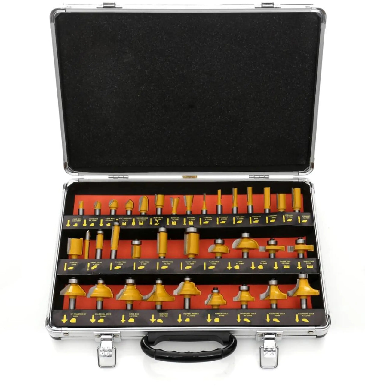 Fräsersatz Set 8 mm HSS Oberfräse Holzfräser 35 Tlg Nutfräser Fräser Abrundfräser