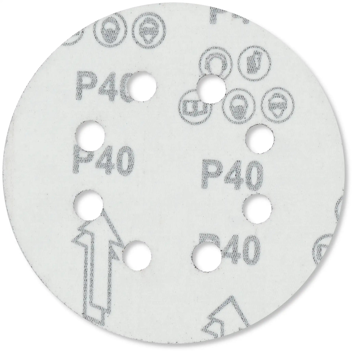Exzenter-Schleifscheiben 125 mm P40 Klett mit 8 Loch Holz Metall Stahl