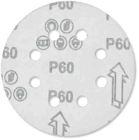 Exzenter-Schleifscheiben 125 mm P60 Klett mit 8 Loch Holz Metall Stahl