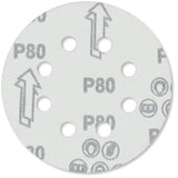 Exzenter-Schleifscheiben 125 mm P80 Klett mit 8 Loch Holz Metall Stahl