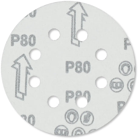 Exzenter-Schleifscheiben 125 mm P80 Klett mit 8 Loch Holz Metall Stahl