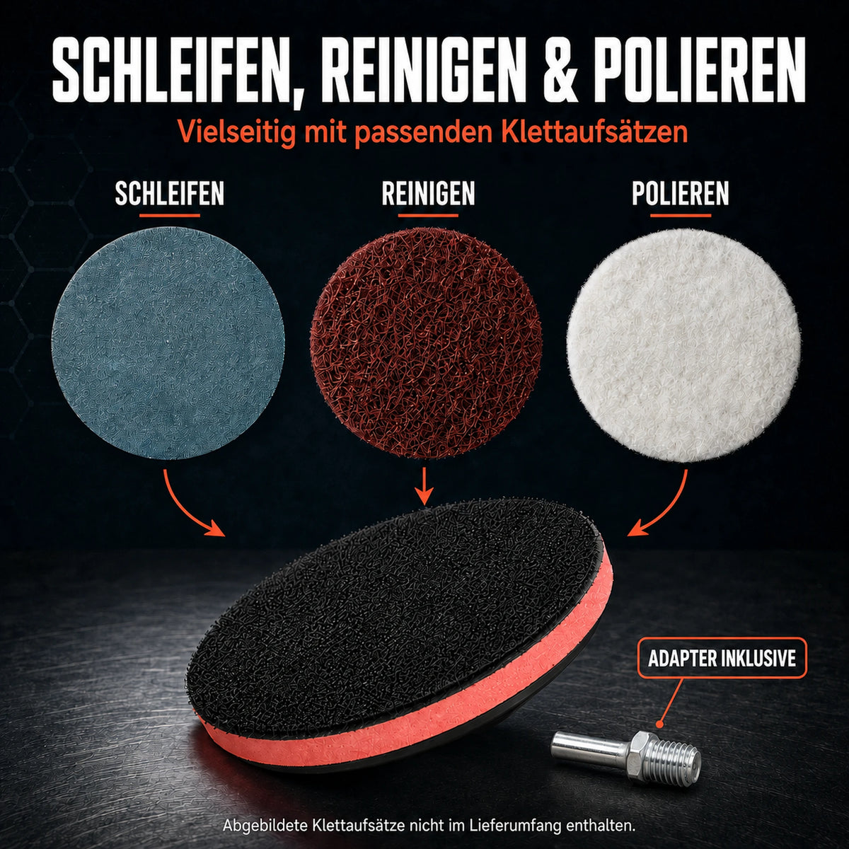 Klett Schleifteller  Bohrmaschine Winkelschleifer Stützteller M14 Adapter polieren