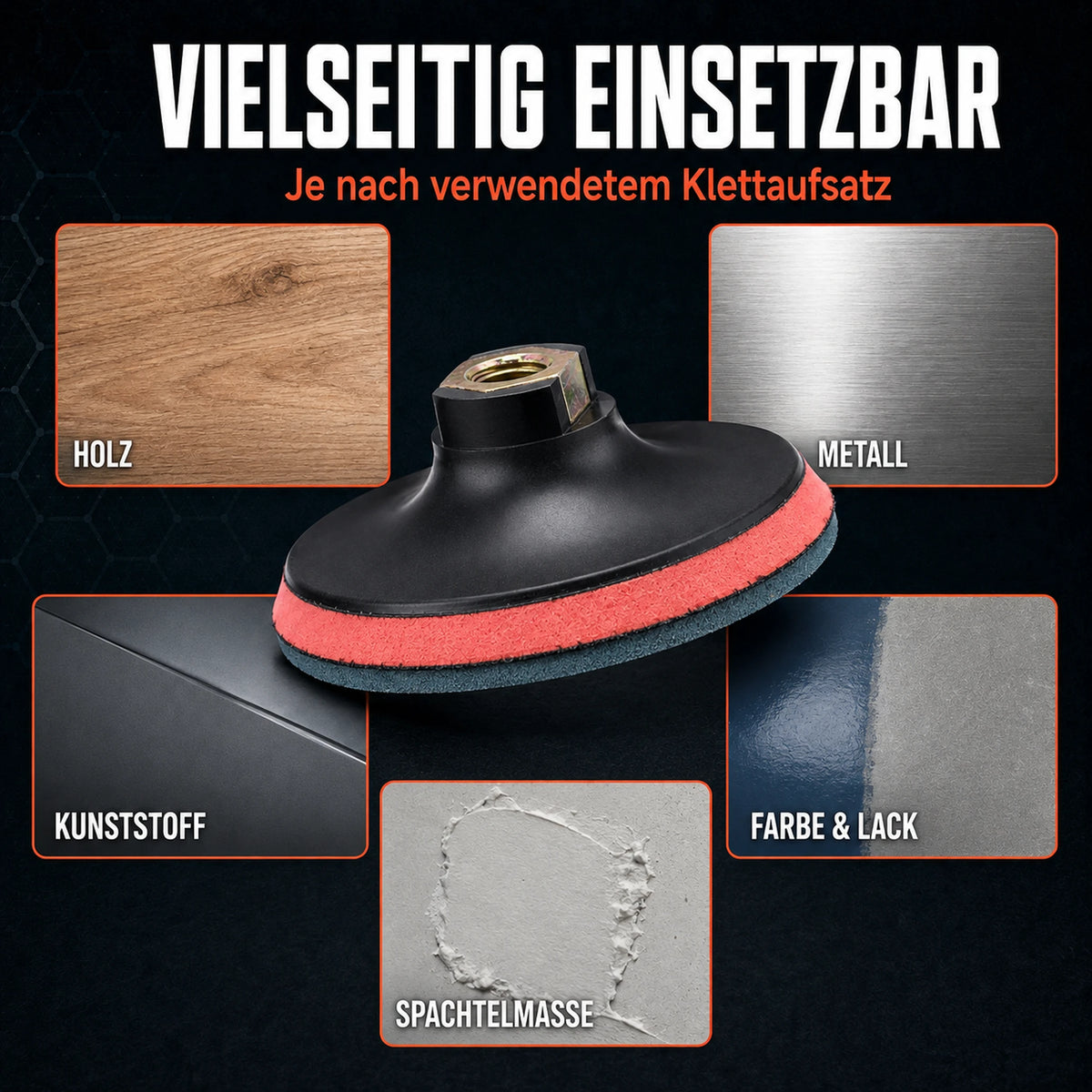 Klett Schleifteller  Bohrmaschine Winkelschleifer Stützteller M14 Adapter vielseitig