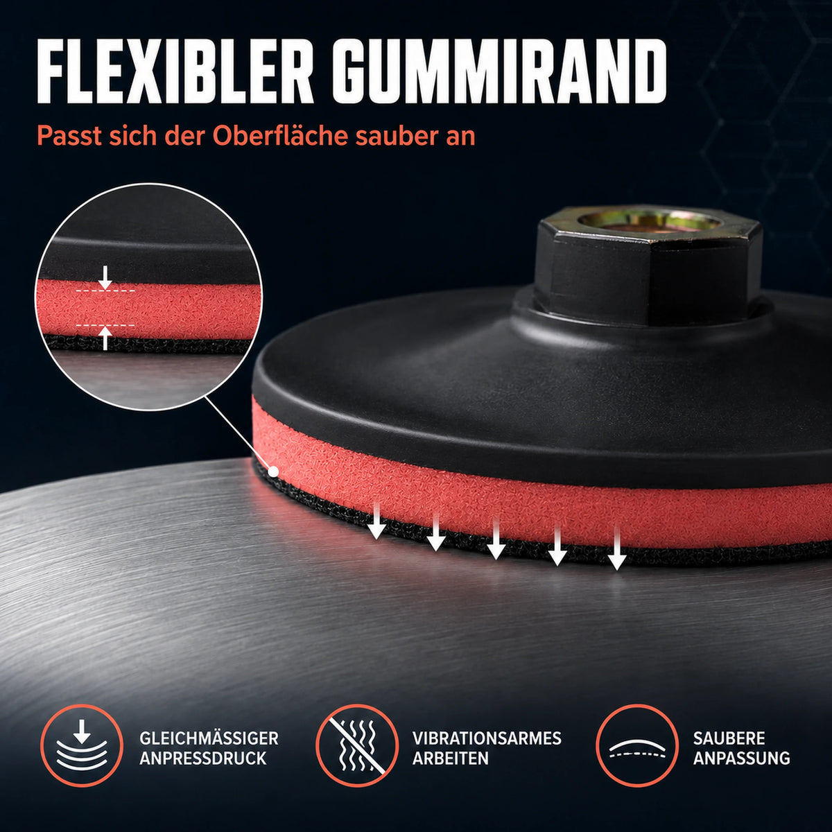 Klett Schleifteller  Bohrmaschine Winkelschleifer Stützteller M14 Adapter flexi