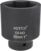 Kraft Schlagschraubernuss 1" Stecknuss Lang 55 - 105 mm CR-MO 6-Kant