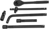 Impact wrench sockets 1/2" power socket 8 - 32 mm set 24 pcs. Ratchet with extension 125 / 250 mm