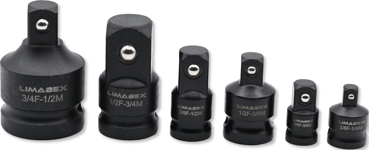 Kraft Stecknuss Adapter 6tlg Nüsse Reduzierung 1/2"3/4"1/4"3/8"