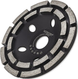 Absaughaube für Winkelschleifer + 2x PREMIUM Diamantschleiftopf 125 mm Beton Turbo Segment Stein Estrich