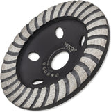 Absaughaube für Winkelschleifer + 2x PREMIUM Diamantschleiftopf 125 mm Beton Turbo Segment Stein Estrich