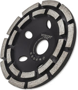 Absaughaube für Winkelschleifer + 2x PREMIUM Diamantschleiftopf 125 mm Beton Turbo Segment Stein Estrich