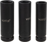 Impact wrench nuts 1/2 inch set 17 / 18 / 21 mm, 3-piece power socket wrench nuts