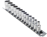 Stecknüsse Vielzahn 13 tlg. Steckschlüssel 4-14 mm Steckschlüsseleinsatz 1/4" 12 Kant