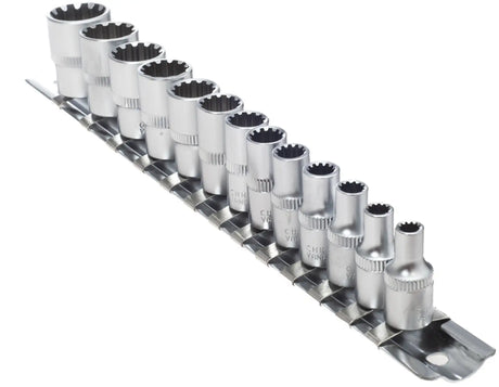 Stecknüsse Vielzahn 13 tlg. Steckschlüssel 4-14 mm Steckschlüsseleinsatz 1/4" 12 Kant