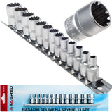 Stecknüsse Vielzahn 13 tlg. Steckschlüssel 4-14 mm Steckschlüsseleinsatz 1/4" 12 Kant