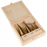 Stufenbohrer 4-39 mm Kegelbohrer 4tlg Set HSS Konusbohrer Senker TITAN