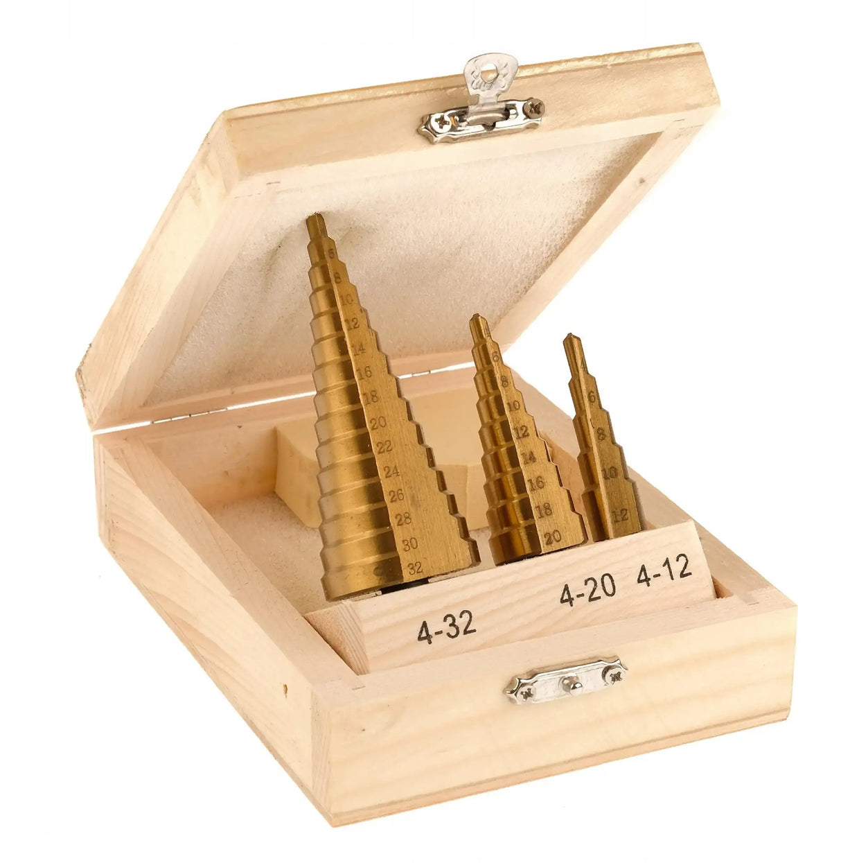 Stufenbohrer 4-32mm Kegelbohrer 3tlg.Set HSS Konusbohrer Senker TITAN